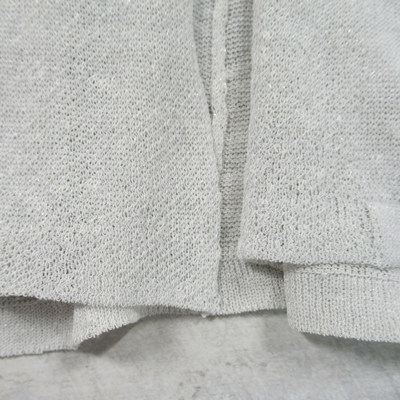 EILEEN FISHER Fine Organic Linen Crepe Shimmer Sheer Cardigan Women’s Size Large - Picture 9 of 11